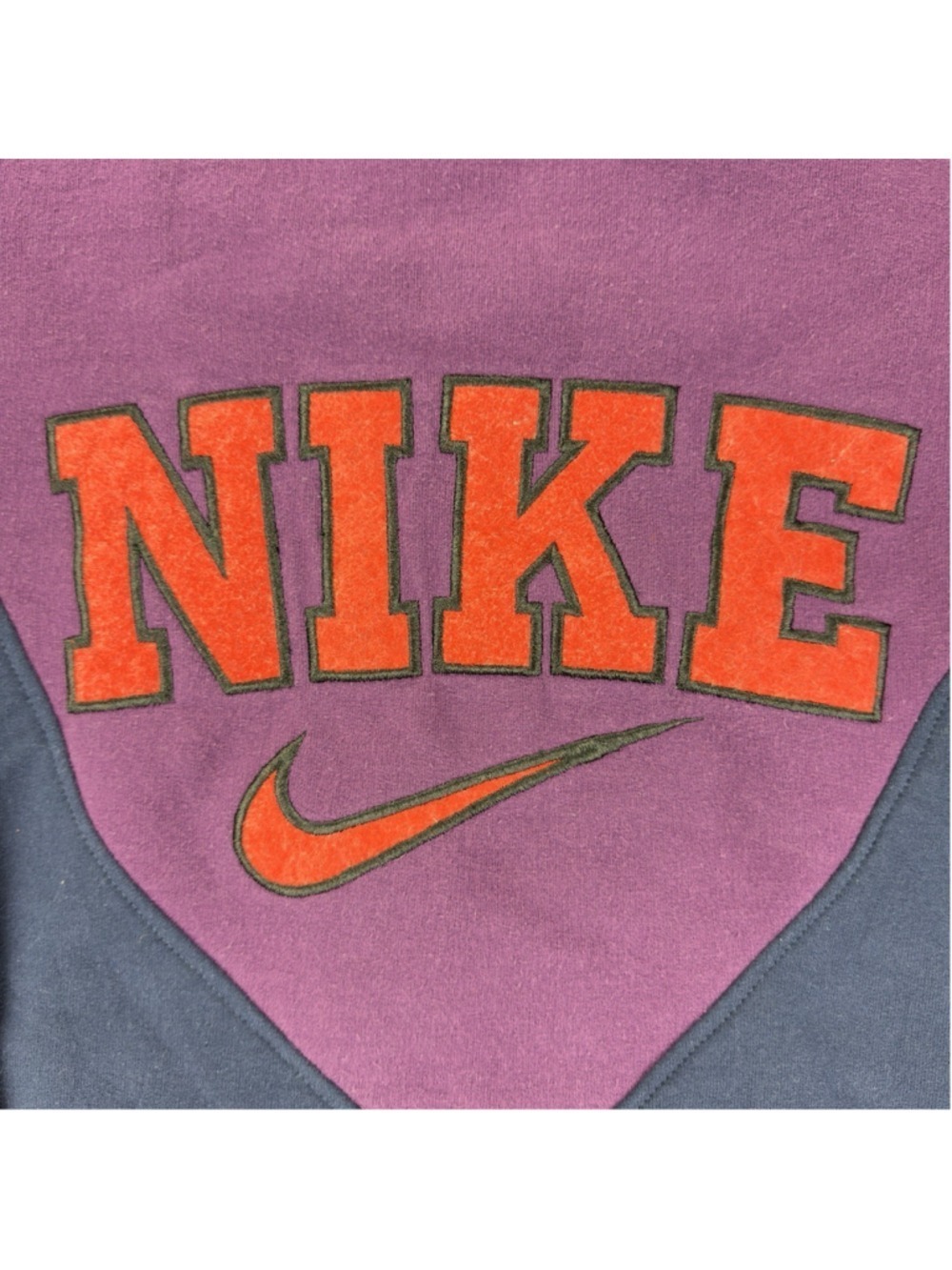 Vintage Nike Men's Sz Medium Reworked Purple/Blue Retro Fleece Crewneck Sweater - Picture 5 of 9